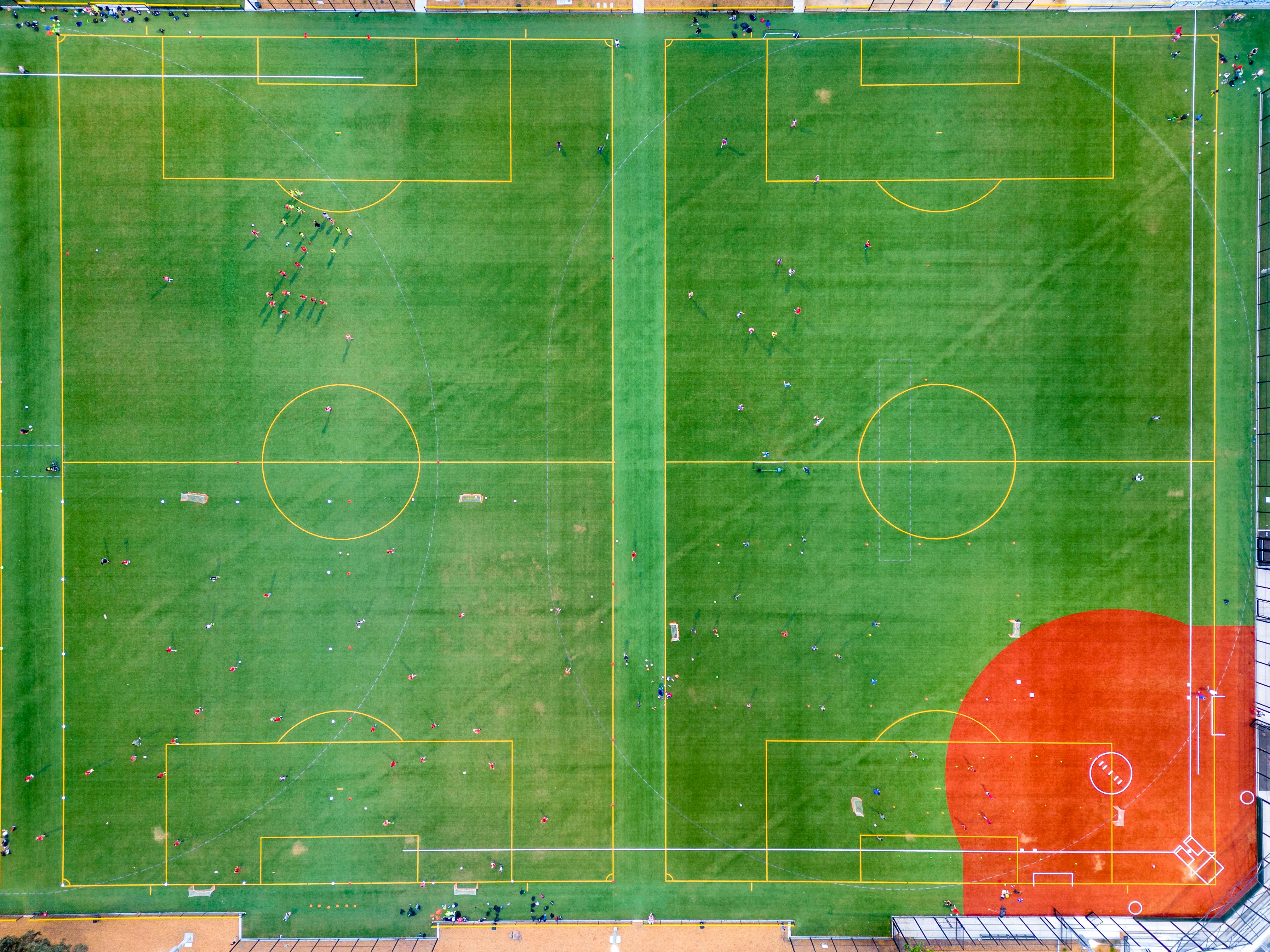 A picture of a football field